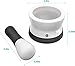 Vremi Mortar and Pestle Set - Porcelain Ceramic Dishwasher Safe Herb Spice Grinder Guacamole Salsa Maker - Apothecary Pharmacy Grade Nonporous with Silicone Base and Grip - White Black