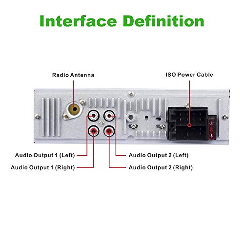 LSLYA 7 Color Backlight Universal Car Radio Stereo Receiver Single Din Bluetooth MMC/USB/SD/AUX/FM Player Hands-Free Calls 4 Channels Output Steering Wheel Remote Control Phone Charge