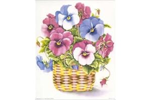 DSC Pansy Flowers in Weaved Basket Paper Tole 3D Decoupage Craft Kit Size 8x10 inches K56205