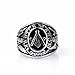 Oakky Jewelry Mens Stainless Steel Domineering Vintage Freemason Masonic Rings, Black and Silver Size 13
