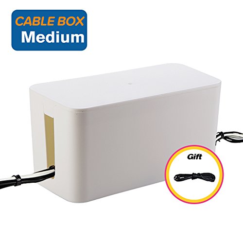 ShellKingdom Cable Management Box, Cable Organizer For Cable and Cord Management, Storage and Holder to Cover and Hide & Power Strips & Cords (White)