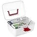 MyGift First Aid Clear Top Case w/Removable Tray & Handle, Family Emergency Kit Storage Organizer
