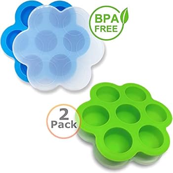 GOKCEN's Silicone Egg Bites Molds For Instant Pot Accessories - Fit Instant Pot 5,6,8 qt Pressure Cooker - Baby Food Freezer Tray with Lid - Reusable Storage Container - 2 Pack