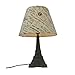Simple Designs LT3010-BSL Eiffel Tower French Script Printed Fabric Shade Table Lamp, Brown/Wheat