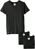 Lacoste Men's 3-Pack Essentials Cotton V-Neck T-Shirt, Black, X-Large