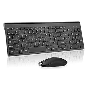 Wireless-Keyboard-and-Mouse-Cimetech-24G-Compact-Keyboard-Mouse-Comb-Set-Slim-Sleek-Design-with-Number-Pad-Desktop-Cordless-for-PCDesktopComputer-Laptop-Windows-XPVista7810-UK-Layout Wireless Keyboard and Mouse, cimetech 2.4G Compact QWERTY UK Layout USB Keyboard and Silent Mouse Set Cordless Slim Mini…