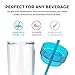 Maars Drinkware Double Wall Insulated Skinny Acrylic Tumblers with Straw and Lid, 16 oz. (4 pack, Royal)
