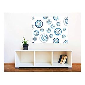 Wall26 Removable Wall Sticker/Wall Mural - Fresh Blue Abstract Circles | Creative Window View Home Decor/Wall Decor - 24"x32"