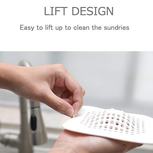 Square Shower Drain Covers, NOTSEK Silicone Tube Drain Hair Catcher Stopper with Sucker for Bathroom Kitchen, Rubber Bathtub Sink Strainer Plug Filter Trap Home Drain Protectors (BIG 14.514.5CM)
