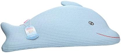 Nestraw 3D Dolphin Pillow- Preventing Flat Head for Toddler,Made of Cotton and Polyester Fibre,Hand or Machine Washable,Breathable,Height Adjustable,1-5 Years Old (light blue)