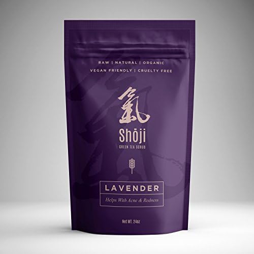 Shoji All Natural Matcha Green Tea Face & Body Scrub w/Lavender Essential Oil - 24oz