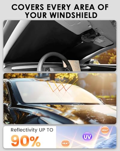 Front Sun Visor Compatible with Peugeo-t 2008 e-2008 2020-2023 2024 2025 2026 Sun Visor for 2008 with UV Protection, Cooling