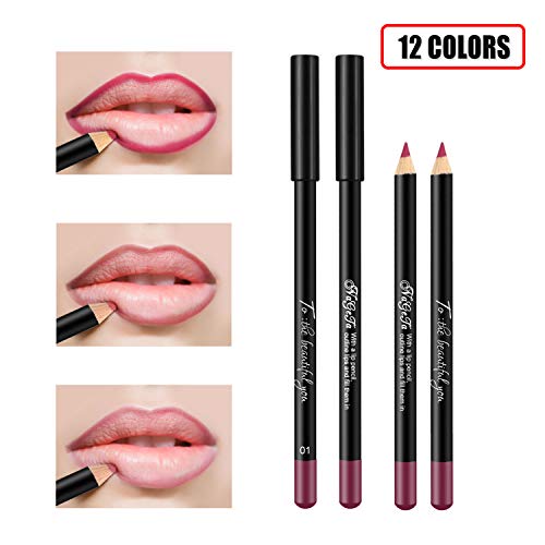 12 Colors Lip Liner Pencil Set, COOSA Long Lasting Matte Lipstick Pen Waterproof Waterproof Non-marking Sweat-Proof Matt Velvet Pencils Lipstick Pen