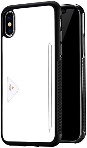 iPhone X Case, Matacull Leather Case with Card Holde Slot [Space for One Essential Credit Card] Shockproof Non-Slip Case For Apple iPhone X 2017 [ Support Wireless Charging ] (White)