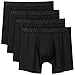 David Archy Men's Breathable Bamboo Rayon Boxer Briefs with Fly in 3 or 4 Pack