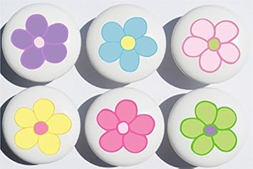 Amazon Com Pastel Daisy Flower Drawer Pulls Ceramic Nursery