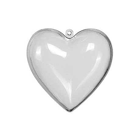 Superlove Boules De Noël Plastique Transparent Acrylique Ball Remplissable Transparente En Forme De Coeur Pour La Fête De Mariage Noël Décor à La