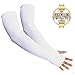 N-rit Compression Cooling Arm Sleeves for Men and Women, UV Sun Protection, Ideal for All Sports and Activities [White Fingerless]