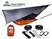 Oak Creek Camping Hammock and Accessories. Complete Package with Mosquito Bug Net, Rain Fly, Tree Straps. Great for Hiking, Backpacking, and Travel. Weighs Only 4 Pounds. Fire Orange and Gray.