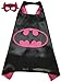 Superhero or Princess Kids CAPE & MASK SET Childrens Halloween Costume (Hot Pink & Black (Batgirl))