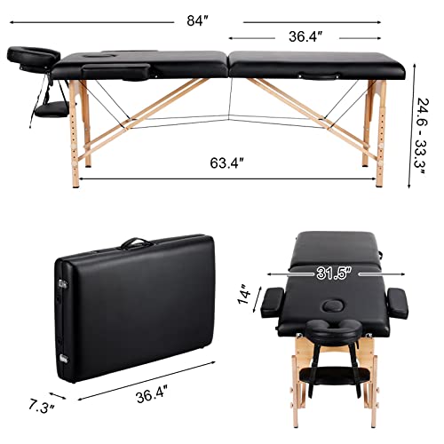 Yaheetech Massage Table Massage Bed Portable Lash Bed for Eyelash