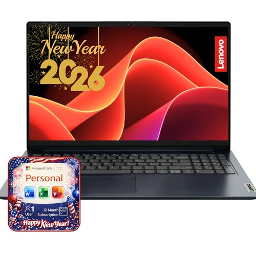 Lenovo IdeaPad 15.6" Laptop Computer - 20GB RAM - 1.2TB Storage - Intel Core | Microsoft Office 365 Included, 256GB SSD and 1TB Cloud Storage, Webcam, Windows 11 no Mouse | Essential Laptop