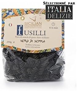 Handmade Sicilian Squid Ink Fusilli Pasta - 250g Package