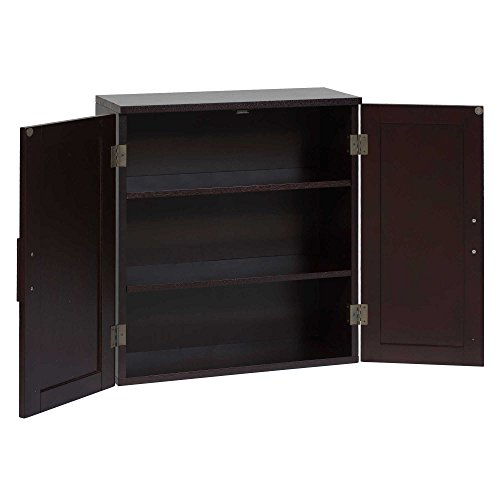 Elegant Home Fashions Collection Versatile Design 2-Door Wall Cabinet, Dark Espresso