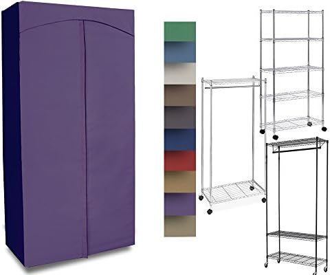 Premium Canvas/Duck Cover 18x48x68 fits an Existing garment/shelf unit (not included) Purple