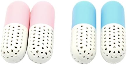 DINHAND 100% Natural Prevents Mold Mildew Bacteria Shoe Deodorant,Shoe Dryer Shoe Deodorizer Antimicrobial Carbon Closet Deodorant Drawer Moisture Absorber（2Pack of Blue）(2Pack of Pink)