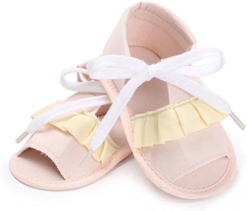 Toddler Infant Newborn Baby Girls Beach Sandals Canvas Anti Slip Crib Shoes Pink 0-6 Months