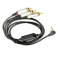 ChouZZ Component AV Cable Audio Video TV Lead Cord Cable for Sony PSP Slim 2000 3000 to HDTV (Black, 6 ft Length)