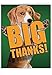 The Best Card Company - 1 Large Thank You Card (8.5 x 11 Inch) - Animal Stationery Greeting, Cute Kids Gratitude Card - Dog Big Thanks J2369DTYG