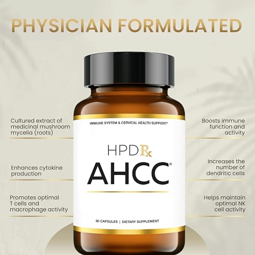 HPD Rx Premium AHCC & Shiitake Mushroom 1100 mg per Serving Supplement, Natural Immunity Booster, Maintains Natural Killer Cell Activity | AHCC is Proven in 30+ Studies | 180-Day Supply, 6-Pack