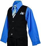 Black N Bianco Boy's Suit Pinstripe Vest with Shirt