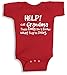 Lil Shirts Help Call Grandma Baby Bodysuit (0-3 Months, Red)