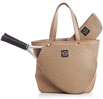 Court Couture Savanna Perforated Tennis Bag - Taupe