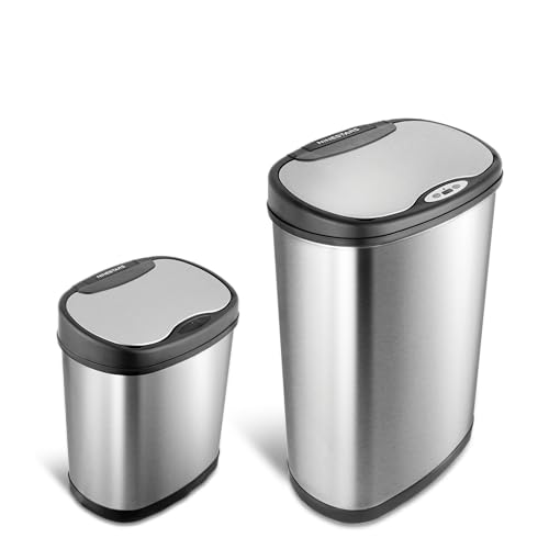 Replacement Lid For Ninestars Trash Can Models DZT-50-28, DZT-50-28SL, DZT-50-28BR - Motion Sensor, Silver