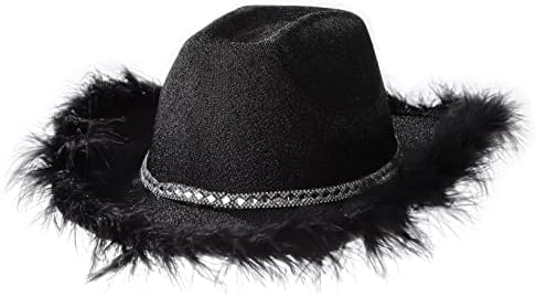Women Western Cowgirl Hat Vintage Felt Cowboy Hat Fluffy Fur  display picture 1
