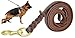 Beirui Leather Dog Leash - Training & Walking Braided Dog Leash - 4 ft by 1/2 in (120cm 1.2cm) - Latigo Leather Brown
