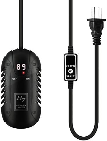 GOOBAT Small Submersible Aquarium Heater 100W, Aquatic Turtle Heater with Intelligent LED Temperature, Thermometer and Adjustable Temperature Controller for 20-60 Gallon Aquariums