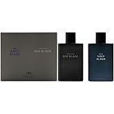 Zara Man Navy Black + 800 Black Cologne Set for Men EDT Eau de Toilette 2x 90 ML (3.04 FL. OZ)