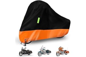 SAPUBK Waterproof Motorcycle Cover Replace for Harley Davidson Touring Road King/Street Glide/Road Glide with Anti-Theft Lock Hole for Outdoor Rain Snow Protection (94 to 100inches, Without Trunk)