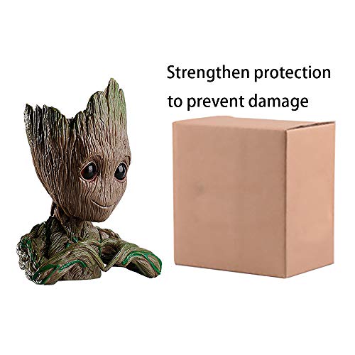 Flowerpot Treeman,Baby Groot Planter,Cute Green Plants Flower Pot,Pen Holder,Pencil Holder,Office Organizer,Guardians of The Galaxy Groot Pen Pot