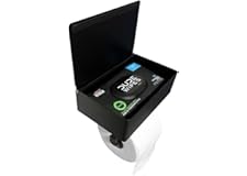 DUDE Wipes Stash Box - Flushable Wipes Dispenser - Toilet Paper and Flushable Wipes XL Wall Mounted Holder - Toilet Paper Sto