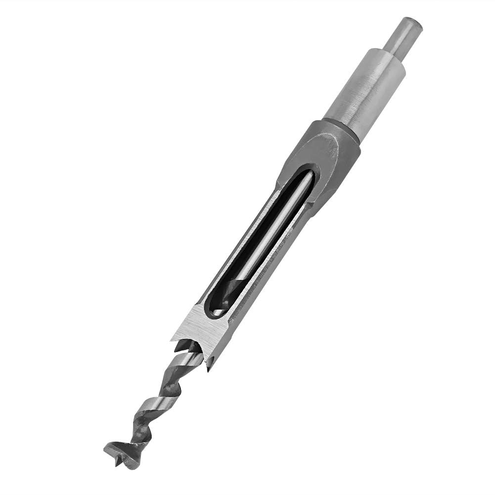 Square Hole Drill Bit High Speed Steel Hollow Chisel Drill Bit Mortiser Chisel Set Replacement for DIY Woodworking(16mm)