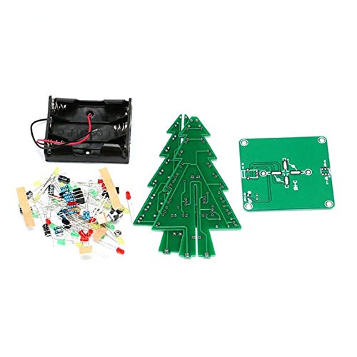 CloverUS 3D Christmas Tree LED DIY Kit Red/Green/Yellow Flash Circuit Parts Electronic Environmentally Friendly Materials