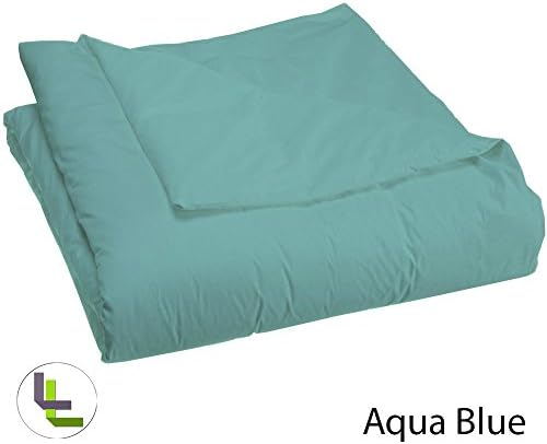 BRIGHTLINEN 1PCs Duvet Cover (Aqua Blue Solid, Twin) 100% Egyptian Cotton 500 Thread Count