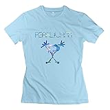 Yisw Women's Pearl Jam T-Shirt XL SkyBlue Slim Fit Quotes Clothing