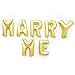16 Inch Gold Alphabet Letters 'Marry Me 'Balloons for Marriage Proposal and House Decorating(16 Inch Can Not Float But 40 Inch Can)